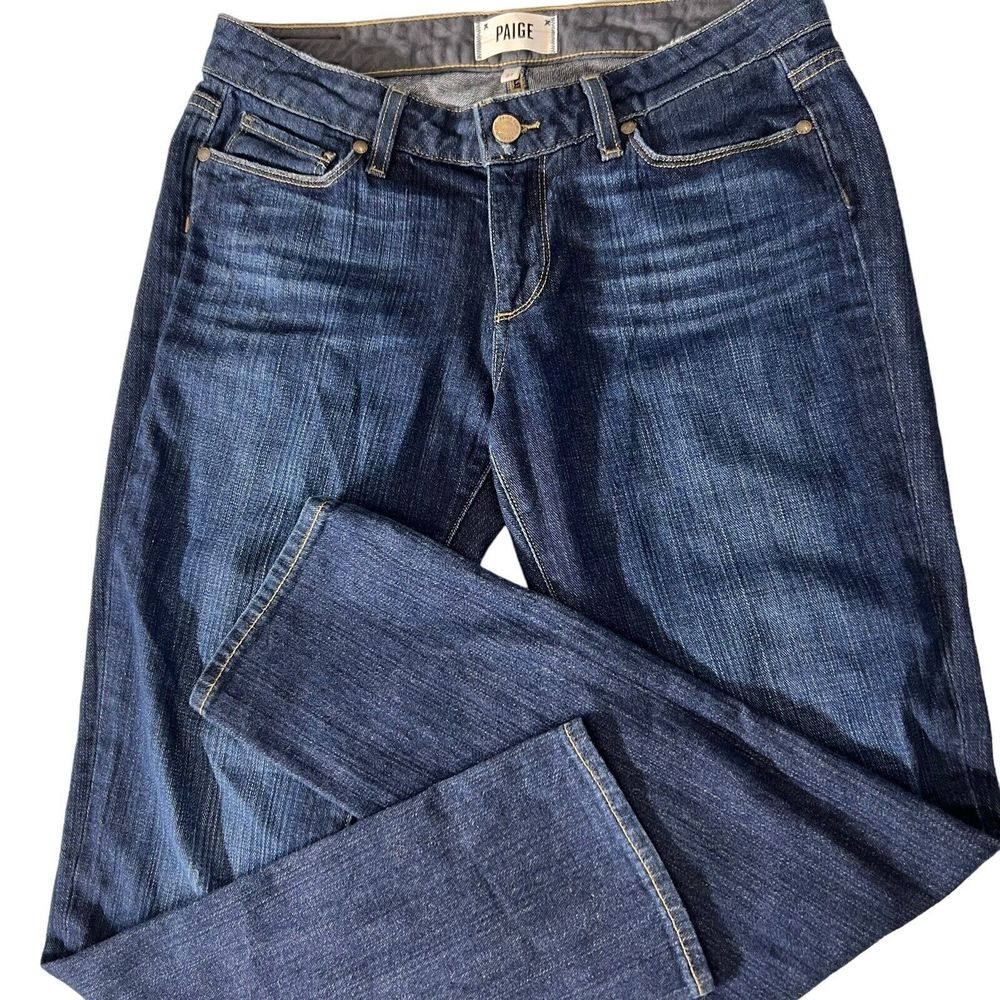 PAIGE Jimmy Jimmy Skinny Jeans Low Rise‎ Dark Denim Size 27 Inseam 29” Stretch